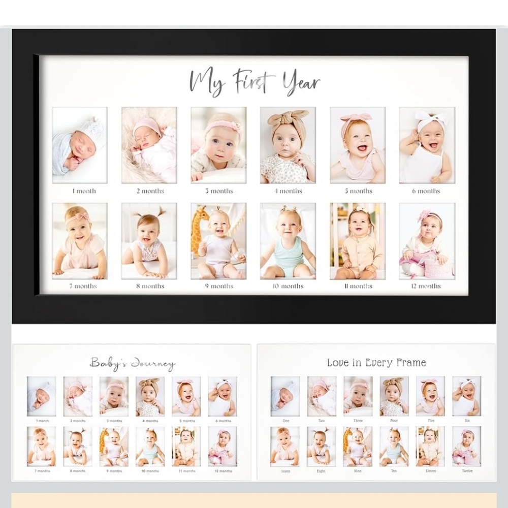 Brand New -Nova Baby's First Year Picture Frame - Black